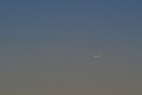 Crescent Moon and Comet PanSTARRS